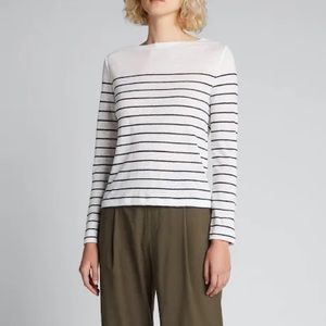 Vince Breton Stripe Long Sleeve Boat Neck